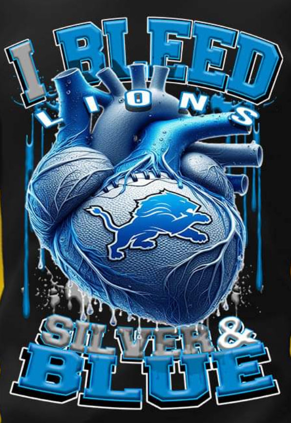 I Bleed Lions Silver and Blue